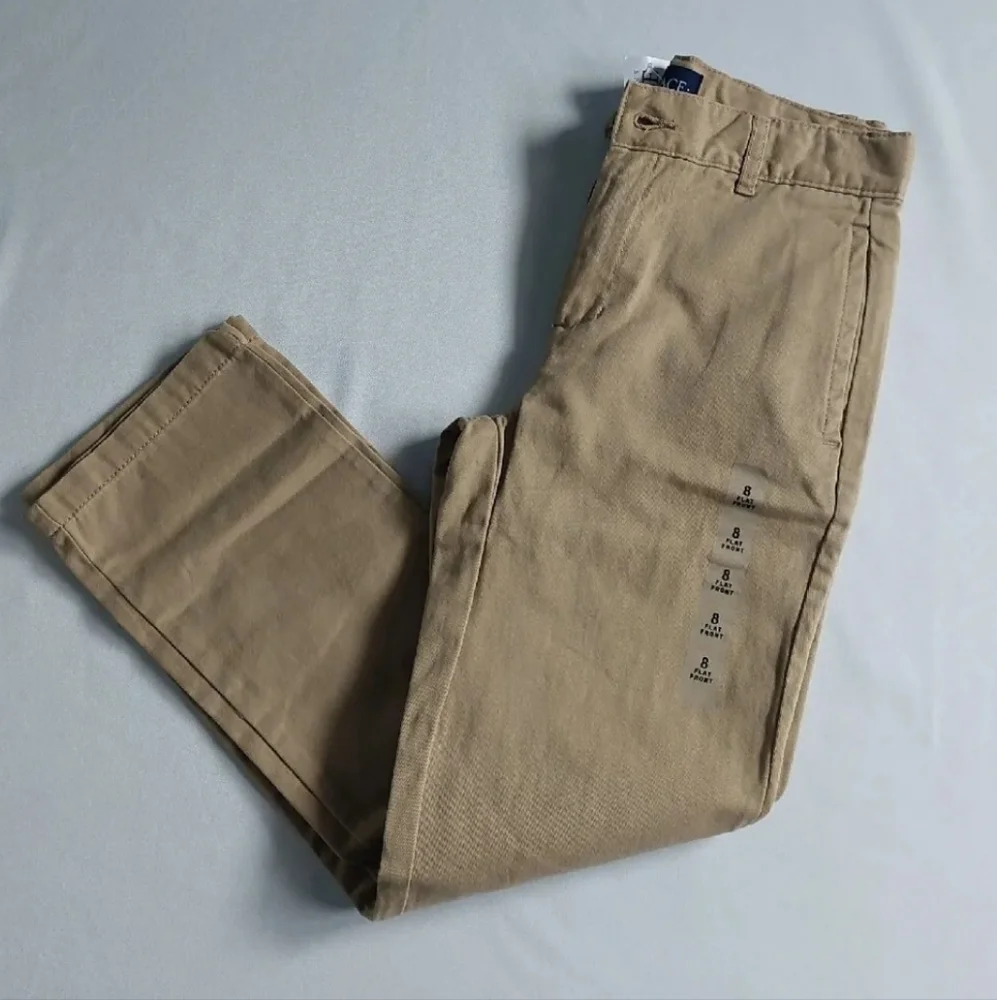 The Children's Place Boys uniform chino Pants adjustable Waist Size 8‎